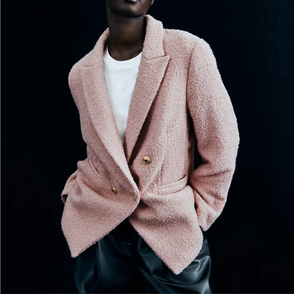 H&M Textured Weave Tweed Blazer - Picture 3 of 10